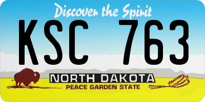 ND license plate KSC763