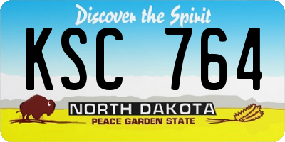 ND license plate KSC764