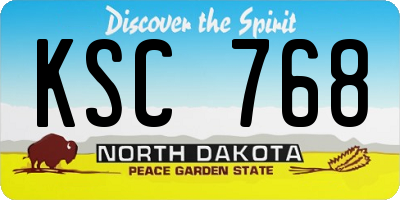 ND license plate KSC768