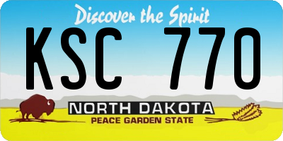 ND license plate KSC770