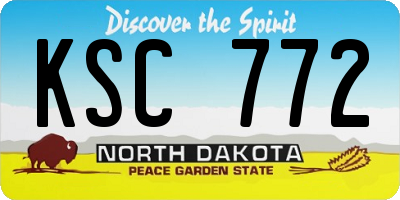 ND license plate KSC772