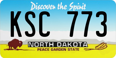 ND license plate KSC773