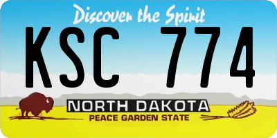 ND license plate KSC774