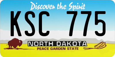 ND license plate KSC775