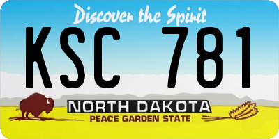 ND license plate KSC781