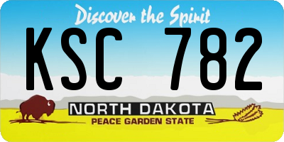 ND license plate KSC782
