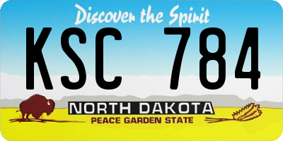 ND license plate KSC784