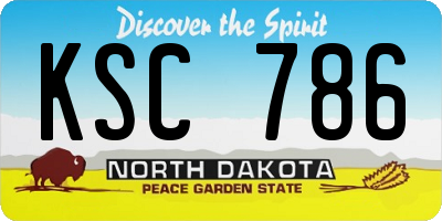 ND license plate KSC786