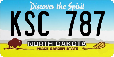 ND license plate KSC787