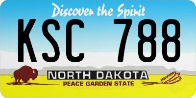 ND license plate KSC788