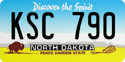 ND license plate KSC790