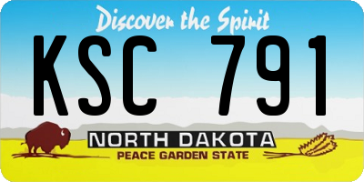 ND license plate KSC791