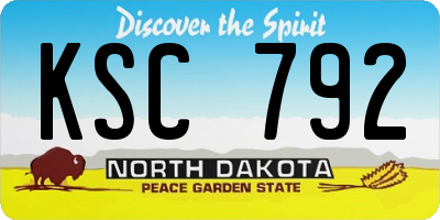 ND license plate KSC792