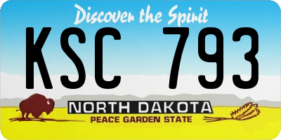 ND license plate KSC793