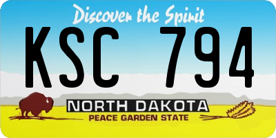 ND license plate KSC794