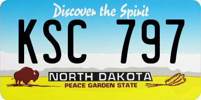 ND license plate KSC797