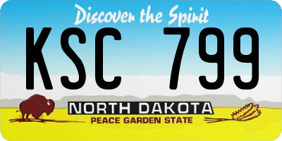 ND license plate KSC799