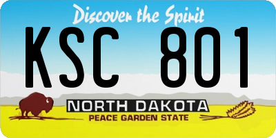 ND license plate KSC801