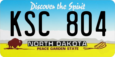 ND license plate KSC804