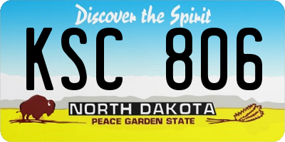 ND license plate KSC806