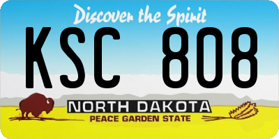 ND license plate KSC808