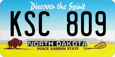 ND license plate KSC809