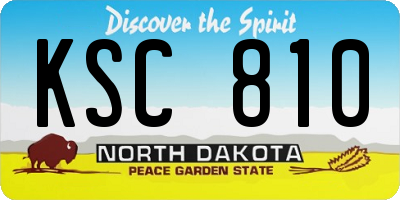 ND license plate KSC810