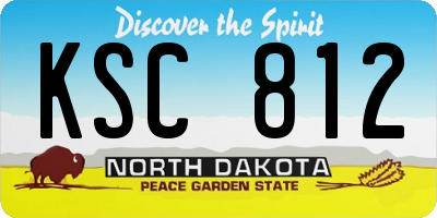 ND license plate KSC812