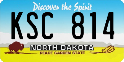 ND license plate KSC814
