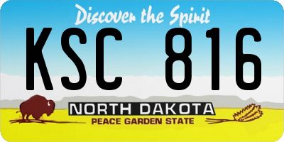 ND license plate KSC816
