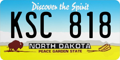 ND license plate KSC818