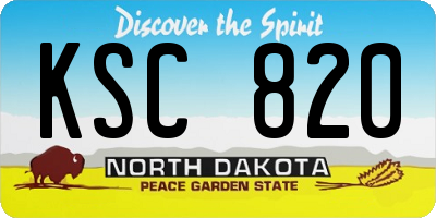 ND license plate KSC820