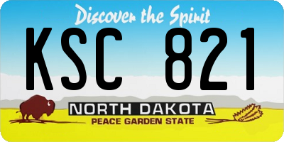 ND license plate KSC821