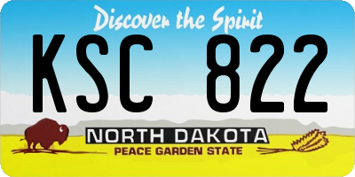 ND license plate KSC822