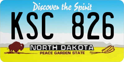 ND license plate KSC826