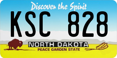ND license plate KSC828