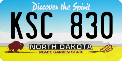 ND license plate KSC830