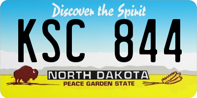ND license plate KSC844