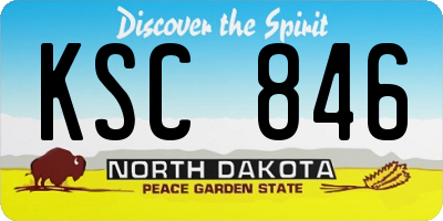 ND license plate KSC846