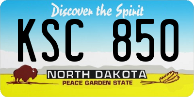 ND license plate KSC850
