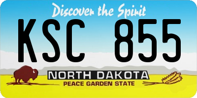 ND license plate KSC855