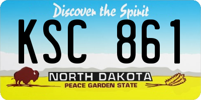 ND license plate KSC861
