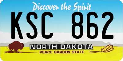 ND license plate KSC862
