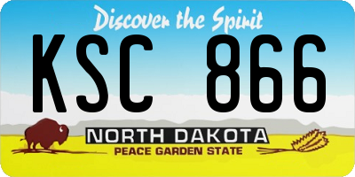 ND license plate KSC866