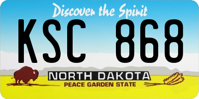 ND license plate KSC868