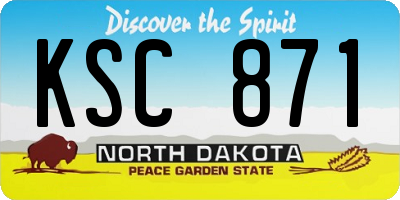 ND license plate KSC871