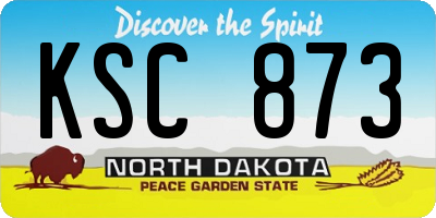 ND license plate KSC873