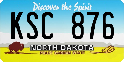 ND license plate KSC876