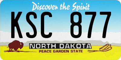 ND license plate KSC877