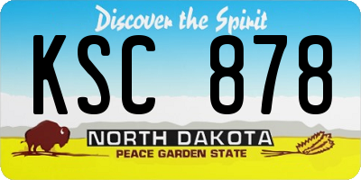 ND license plate KSC878